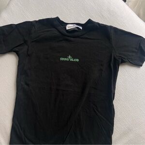 Stone Island Kids T-Shirt in Black with Green Logo